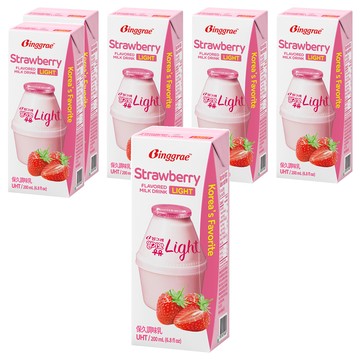 Binggrae light 保久調味乳 草莓風味  200ml  6入