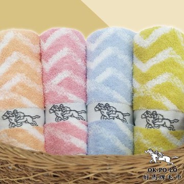 【OKPOLO】台灣製造銀離子浪紋毛巾-12入(吸水厚實柔順)-型錄