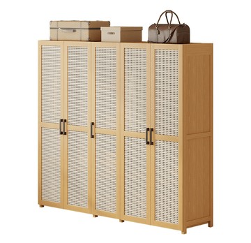 組合式衣櫃 臥室挂衣櫃 衣物收納櫃 衣帽櫃 衣帽架 衣櫥 衣櫃 大容量收納 臥室收納 五門 d