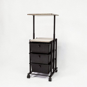 三層抽屜收納推車 桌板可升降 事務機架 主機架