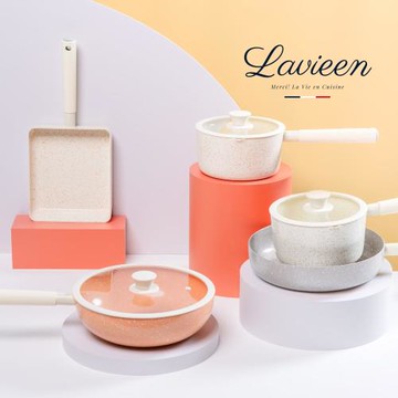 【Korea King】法式優雅天然陶瓷不沾4鍋7件組