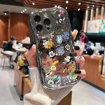 可愛迪士尼頭像適用三星s24ultra手機殼硅膠電鍍銀s23時尚萌系s22卡通趣味20fe/s21+全包a15a55a54卡通a53a05
