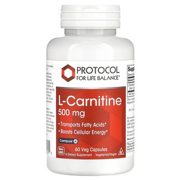 Protocol for Life Balance, L-肉堿，500 毫克，60 粒素食膠囊