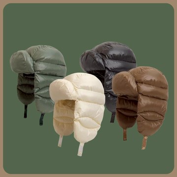 H7 台灣現貨 輕量化 防風 防潑水 羽絨 飛行帽 露營帽 護耳 滑雪帽  雷峰帽  90克  寒流 秋冬 保暖 暖暖包