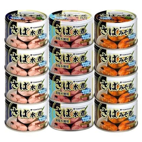 ＴＯＭＩＮＡＧＡ さば 缶詰 ３種アソート （１５０ｇ＊１２缶入）