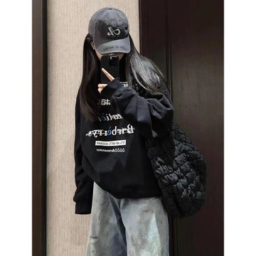 【清倉處理】美式重磅連帽衛衣男女2025秋冬寬松上衣情侶薄絨外套