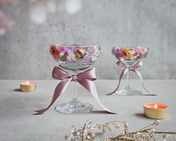 乾燥花香檳燭杯