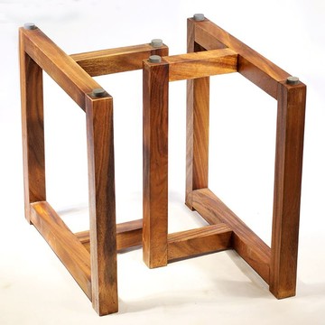 優樂悅~實木支架胡桃木奧坎大板茶餐桌腿木頭桌腳架定制桌子腿支撐架臺面