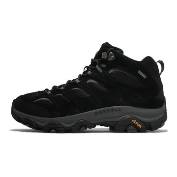 Merrell 戶外鞋 Moab 3 Mid GTX 防水 男鞋 真皮 登山 越野 耐磨 黃金大底 避震 黑 灰 ML036243