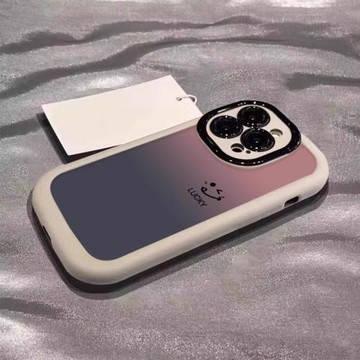 【液態硅膠】適用蘋果16promax手機殼新款彩繪iphone15pro漸變笑臉14男女13高級感12時尚11全包防摔16pro套