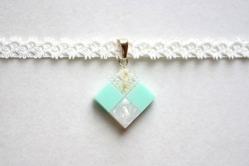 樹脂藝術 方形吊墜・夜色深處