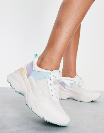 ALDO Azuria trainers in white floral print-Multi
