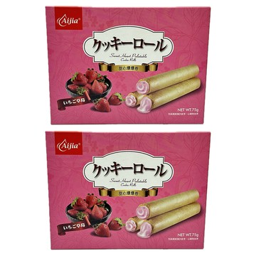 Aijia 愛加食品 草莓甜心爆爆捲  2盒  75g