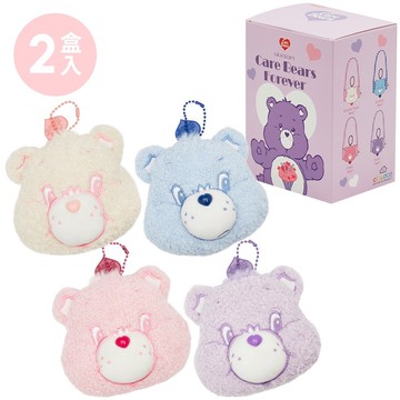 【Grace Gift】盲盒 飲料提袋【Care Bears –雲朵小熊系列格紋飲料提袋吊飾盲盒】(2入組) 隨機出貨