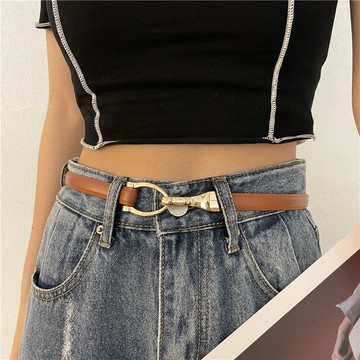 皮帶女百搭細腰西裝連衣裙腰帶封可調節掛鉤裝飾配大衣毛衣黑色