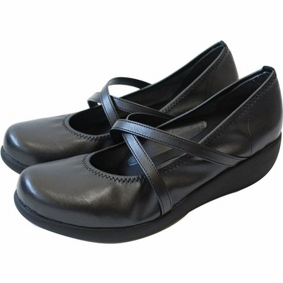 Re：getA リゲッタ レディース　クロスベルトウェッジパンプス　R−35 R35 ブラック