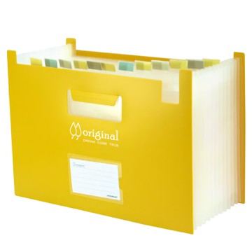 DaTaBanK 三田文具 A4 站立式12層風琴夾 尺寸242x338mm  黃色  1個