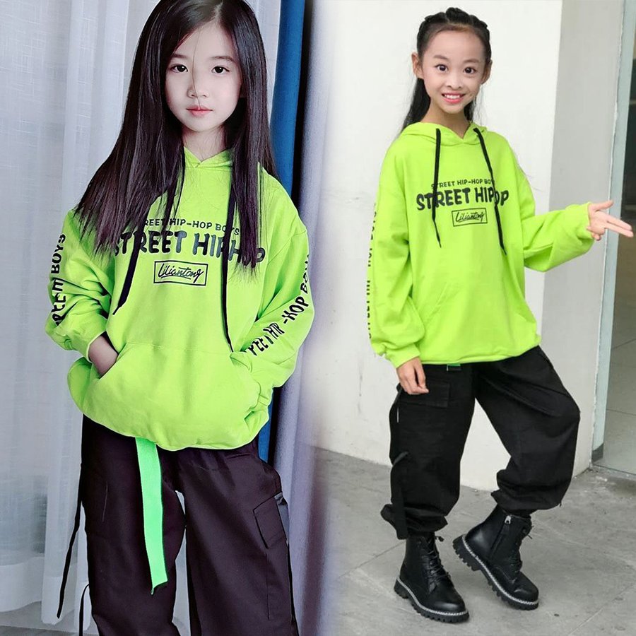 キッズダンス衣装 ヒップホップ セットアップ 原宿系 HIPHOP 子供服 緑 バーカー パンツ ジャズダンス 韓国 応援団 団体服 体操服 通販  LINEポイント最大0.5%GET | LINEショッピング