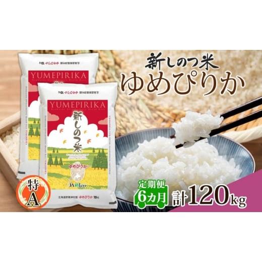 ふるさと納税 北海道 新篠津村 北海道 定期便 6ヵ月 連続 全6回 R5年産 北海道産 ゆめぴりか 10kg 2袋 計20kg 精米 米 白米 ごはん お米 新米 特A 獲得 ライス…