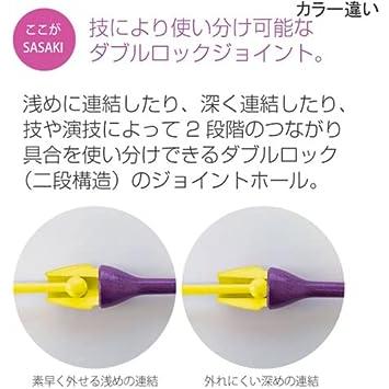 ササキ(SASAKI) 新体操 手具 ショートクラブ 国際体操連盟認定品 日本体操協会検定品(ブラック×レッド)