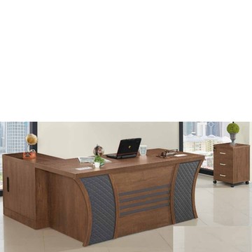 AS DESIGN 雅司家具-尼特羅淺胡桃6尺辦公桌組-180*160*75cm-含側邊櫃-活動櫃