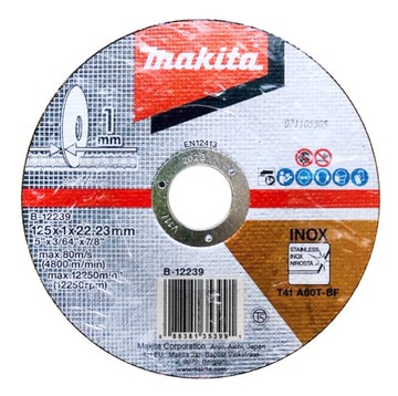 MAKITA 牧田 B-12239 平面 砂輪切斷片 切片 5" 切片 砂輪片 不鏽鋼 125x1x22.23mm
