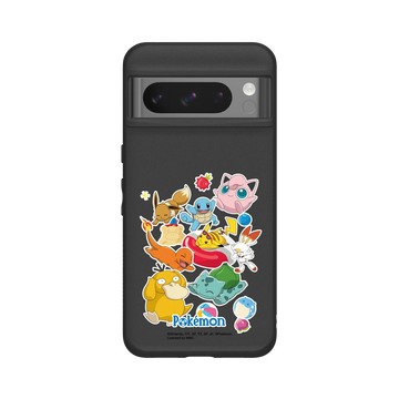 Pixel 8 Pro SolidSuit 黑 - 寶可夢 Pokemon - 歡樂力量-貼紙款