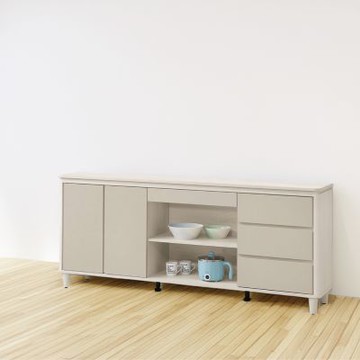 文創集 亞馬6.1尺二門四抽中空低餐櫃(內置刀叉收納抽)-182x40x78cm免組