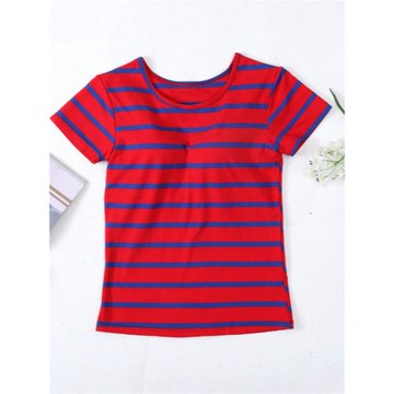 帶胸墊女夏棉短袖睡衣上裝罩杯一體家居服瑜伽外穿運動上衣可外穿