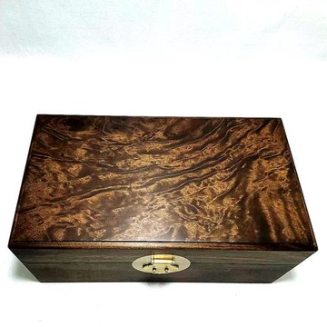 陰沉金絲楠木獨板首飾盒精品水波紋飾品首飾柜子復古收納箱擺件