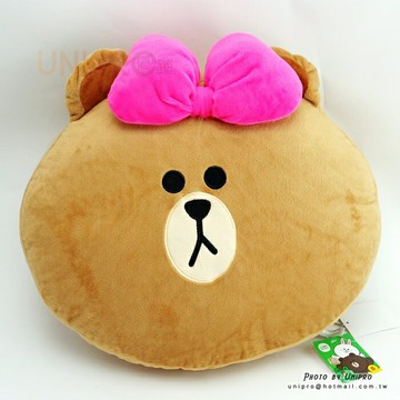 【UNIPRO】LINE FRIENDS 熊大妹妹 熊美 CHOCO 33公分 頭型 抱枕 靠枕 禮物 正版授權