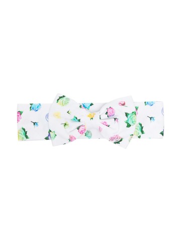 Chiara Ferragni Kids - floral-print bow-detail headband - kids - Cotton/Spandex/Elastane - 46 cm - White