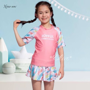 泳之美品牌  流行女童兩件式短袖泳裝 NO.678398