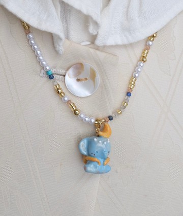 【藍夜巡遊者】藍色小象陶瓷項鏈