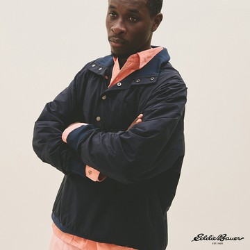 【Eddie Bauer】男性 防風套頭上衣-深藍 E-1PLA-1813