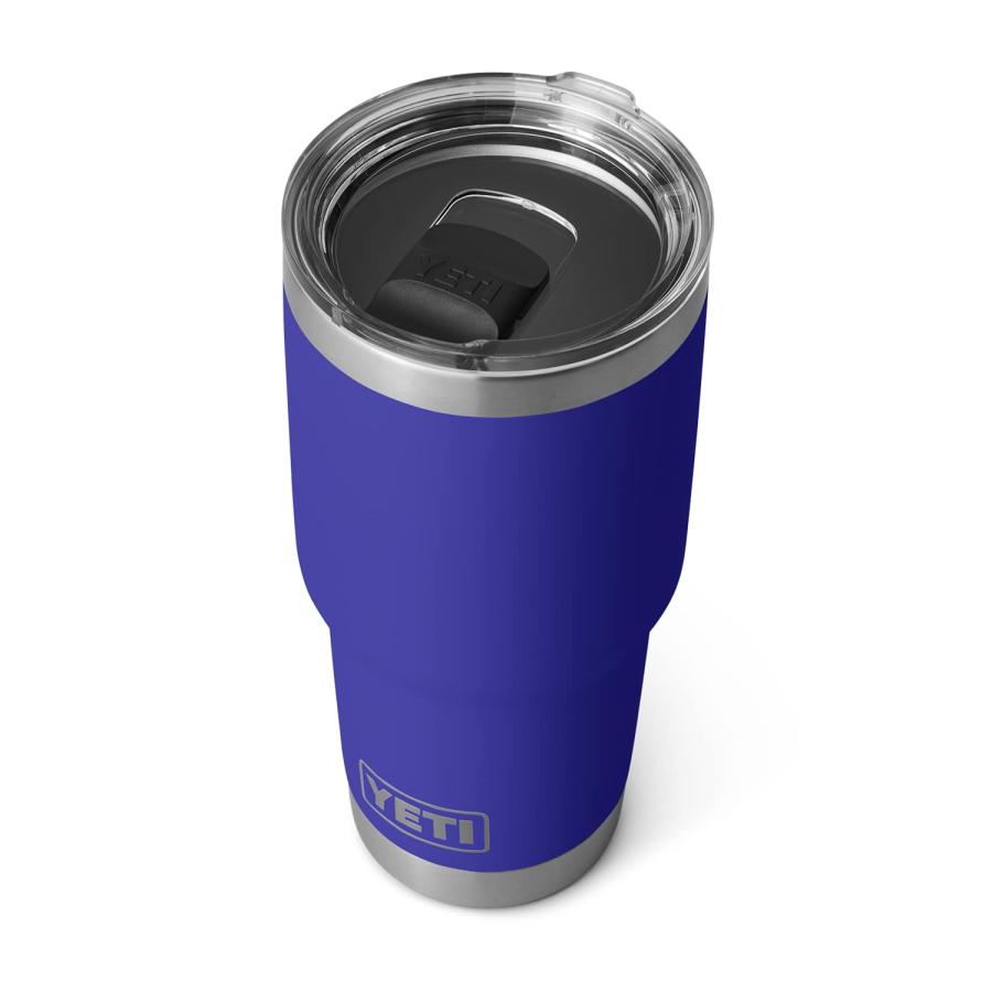 YETI Rambler 30オンス タンブラー マグスライダー蓋付き 真空断熱 ステンレス製、オフショアブルー