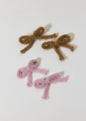 絨毛蝴蝶結．髮夾