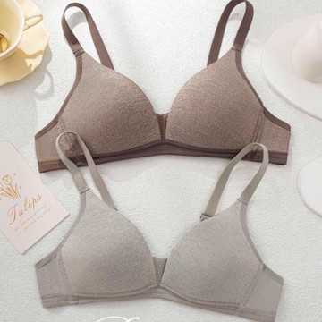 宜岱夢新款無痕光面無鋼圈文胸細帶柔軟舒適薄款云感棉小胸內衣女