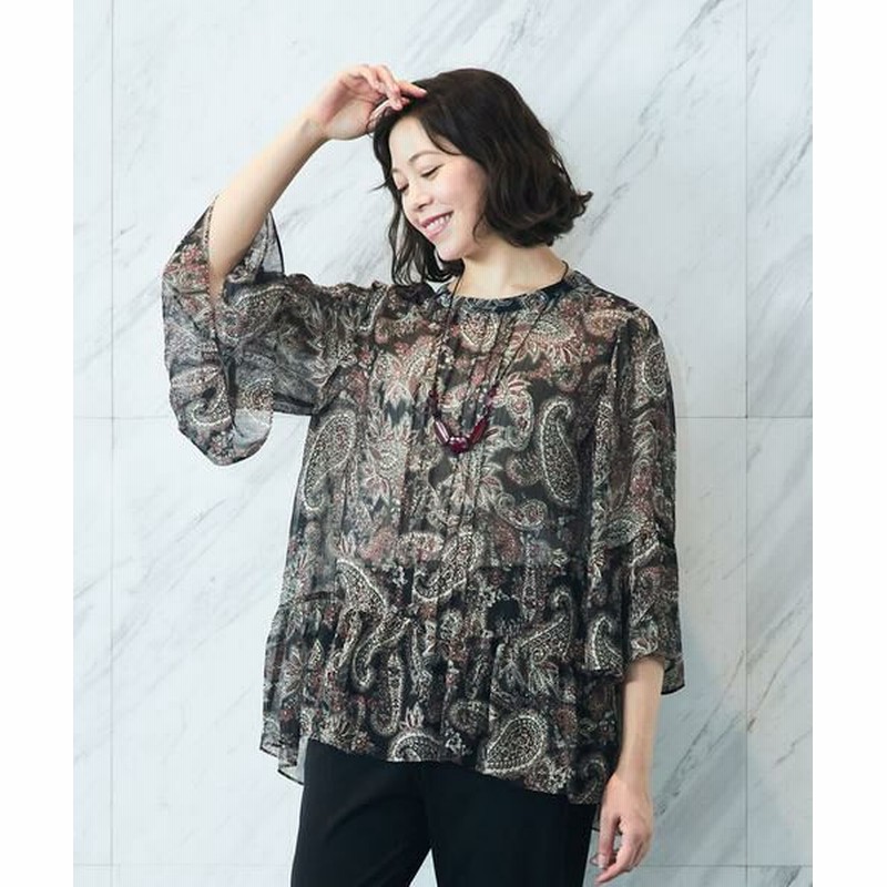 Leilian PLUS HOUSE/レリアンプラスハウス ペイズリー柄プルオーバーブラウス レッド系 15+ 通販  LINEポイント最大1.0%GET LINEショッピング
