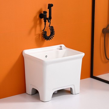 JMOWTO家用陽臺高腳號陶瓷拖把池衛生間小號墩布池大號加水池 b8031