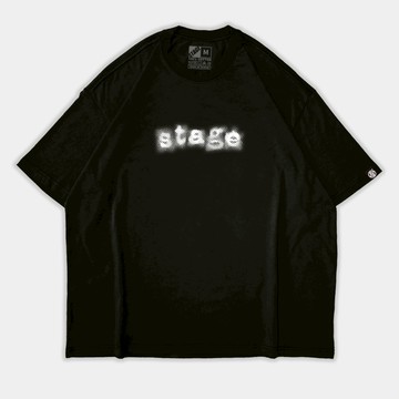 感光舞台 天竺棉落肩寬版T 黑色/白色