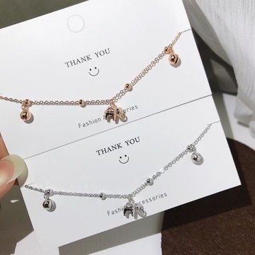 《現貨》香港正生純銀 S925純銀 招財大象鈴鐺腳鍊 純銀腳鍊 光珠腳鍊 吸財大象