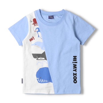 akachan honpo - T恤-HI ! MY ZOO-藍色