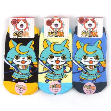 妖怪手錶 武士喵 止滑直板襪 嬰兒襪 YW-S1202B【DK大王】