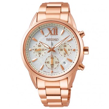 SEIKO 精工 LUKIA 太陽能三眼計時女錶-36.4mm(V175-0EW0K/SSC826J1)