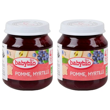 babybio 生機鮮果泥  蘋果藍莓  130g  2罐