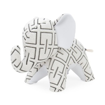 【 書擋 】大象Abby Kvadrat白布料拼接皮革動物擺飾 | 典藏禮