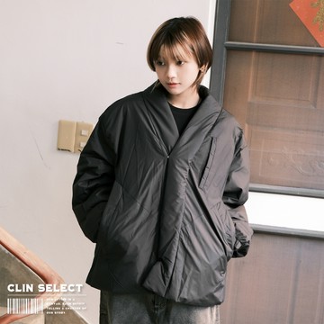 西林 CLIN｜選物｜日系V領棉衣外套_T-0155 秋冬 長袖 素面 工裝 保暖