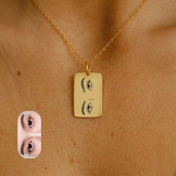 客製化嬰兒刻字照片方牌項鍊寵物/情侶生日情人節週年禮物N113