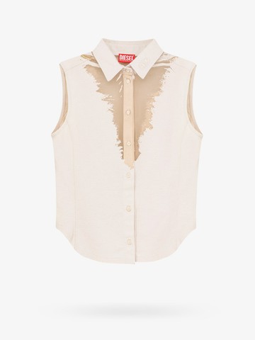 Cotton blend shirt with transparent insert - DIESEL - gender_Woman